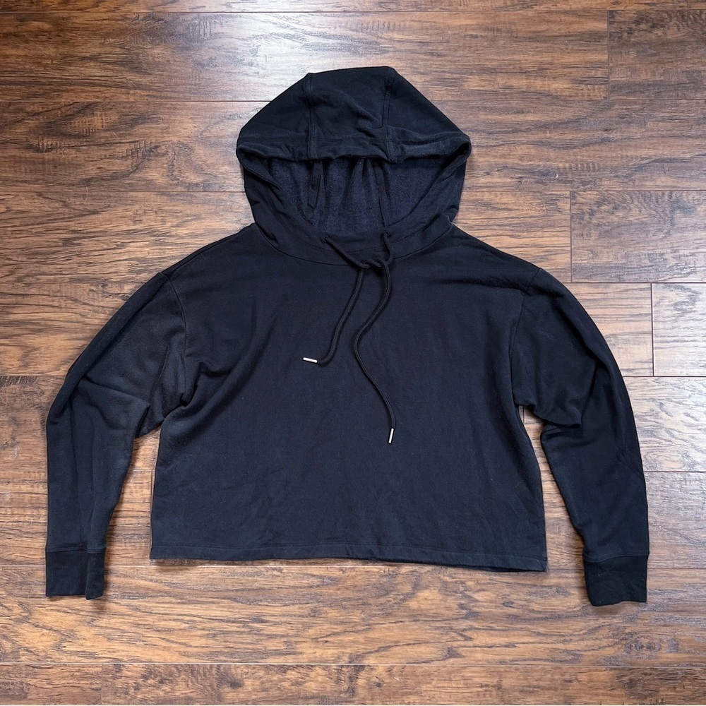 Summersalt • The Softest French Terry Cropped Hoodie black sweatshirt pullover